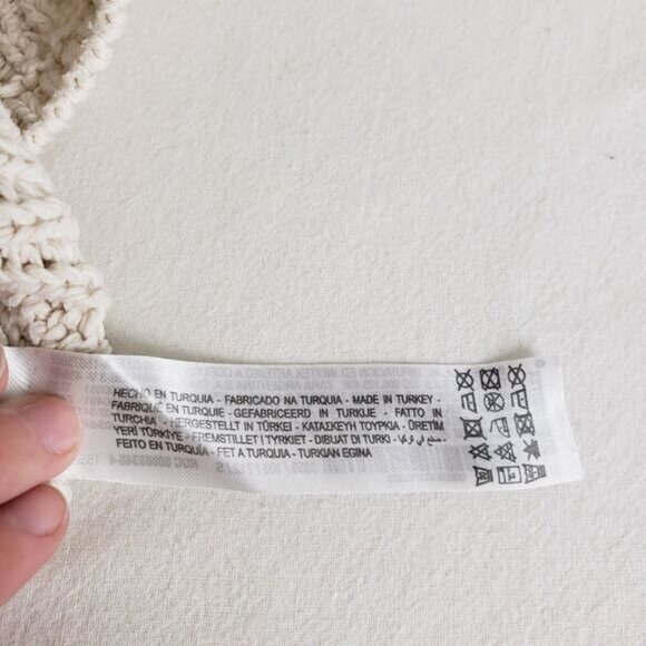 Zara Embroidered Sweater Vest Womens S Cream Cable Knit Cropped Cottagecore - Picture 9 of 11